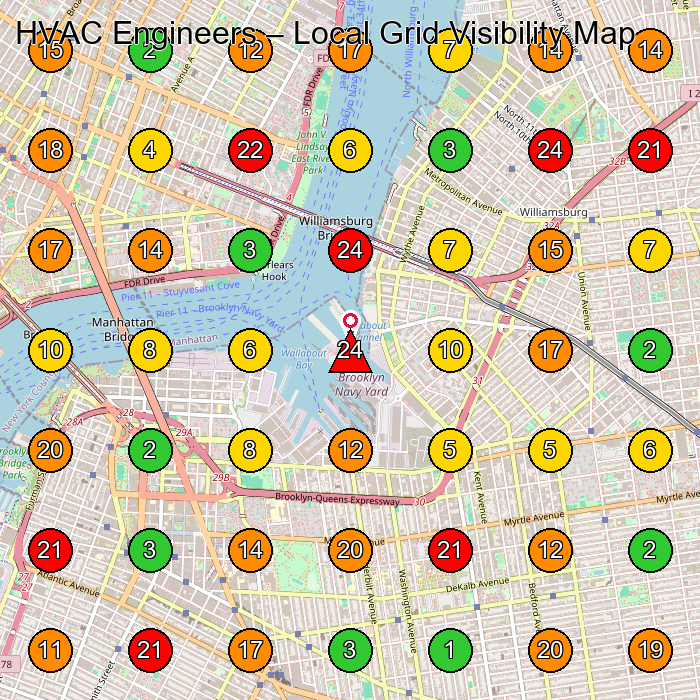HVAC Engineers Hvac Contractor GeoGrid ranking map for None